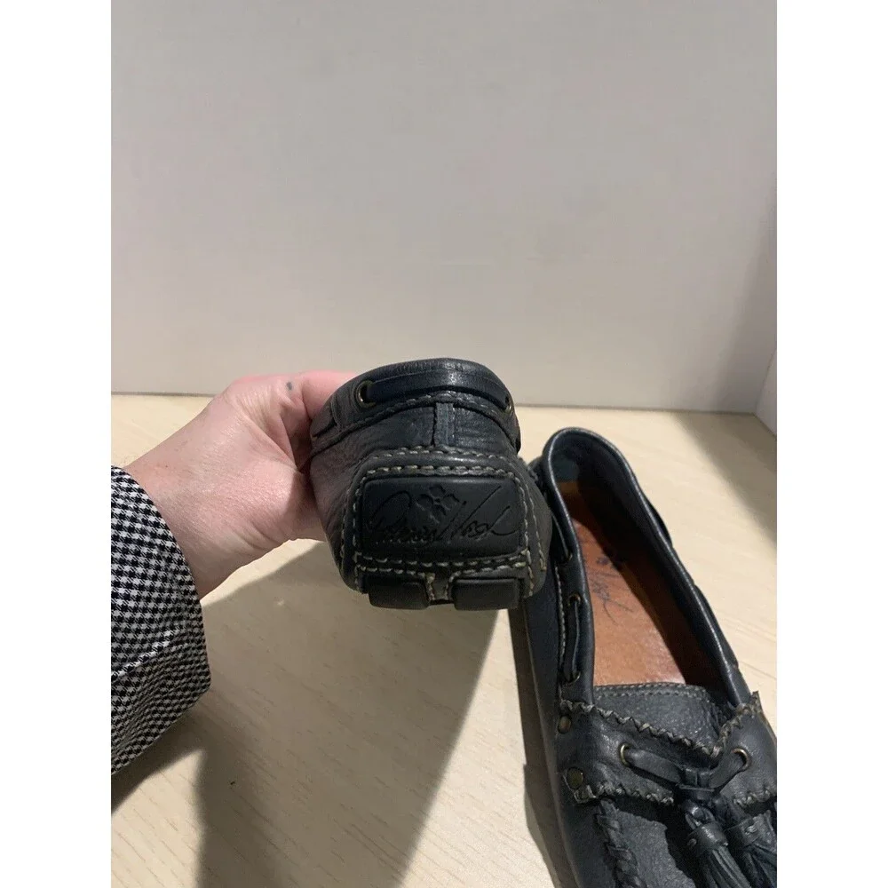 Patricia Nash Blueish Gray Leather Tassel Loafer Women's Sz 9.5" memory foam - Picture 6 of 14